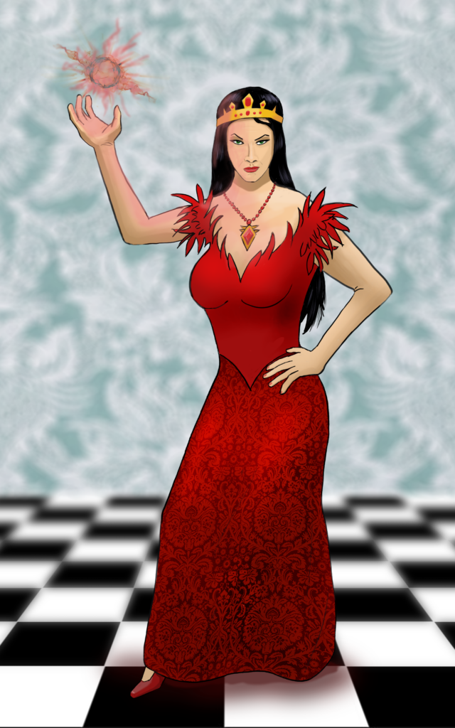 The final version of the REd Queen, with a background