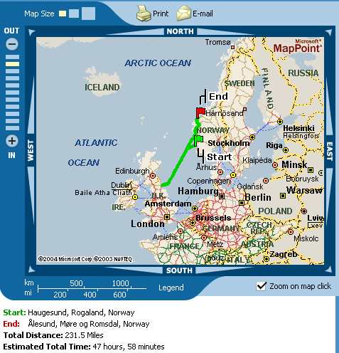 Travel from Haugesund to Ãƒâ€¦lesund