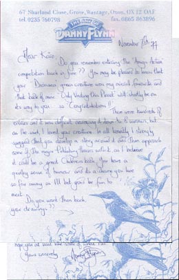 [Picture of Danny's letter]